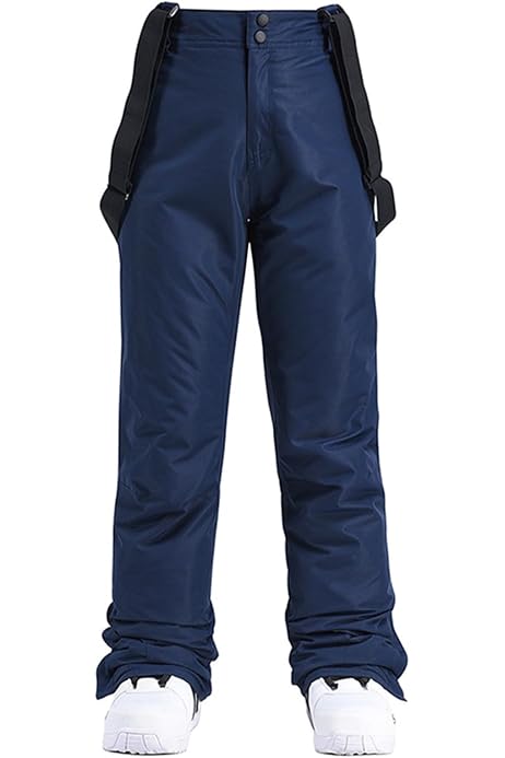Schneehose Gefüttert AHAKLO Skihose Damen & Herren – Wasserdicht, Mit Hosenträger | Winter Snowboardhose Baggy Style Wasserdichte Snowboardhose