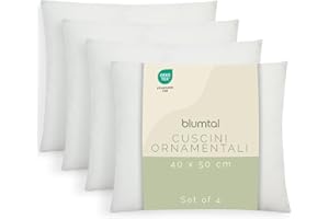 Blumtal imbottitura cuscini 40x50 cm - interno cuscino in poliestere certificato OEKO-TEX - imbottitura lavabile per divano