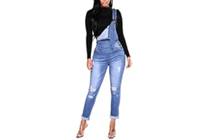 Odot Salopette Pantaloni Ragazza, Donna Jeans Sciolto Overall Lunga Dungarees Tuta Denim Casual Pantaloni Bavaglino Jumpsuit Moda Hippie Cinturino