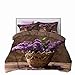 Produktbild HXZB 3D Duvet Cover Set Purple Flower Basket Pattern 4 Pieces Bedding Set Bed Cover Set Mit 1 Duvet Cover 1 Flat Sheet und 2 Pfissenbezüge,Twin