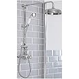 Milano Elizabeth - Rigid Riser Thermostatic Mixer Valve Shower Head Handset - Chrome White