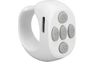 Bluetooth-Fernbedienung Page Turner, Elektronische Drahtlose Medien-Tasten-Fernbedienung für Selfies, Tragbarer Kamera-Fernauslöser(Weiß)