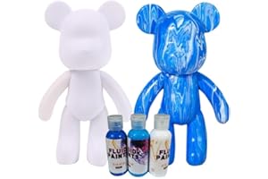 Generisch Kit de Peinture Liquide en Forme d'Ours - Bricolage Créatif pour Décoration de la Maison - 3 Couleurs, Pinceau, Nappe Inclus