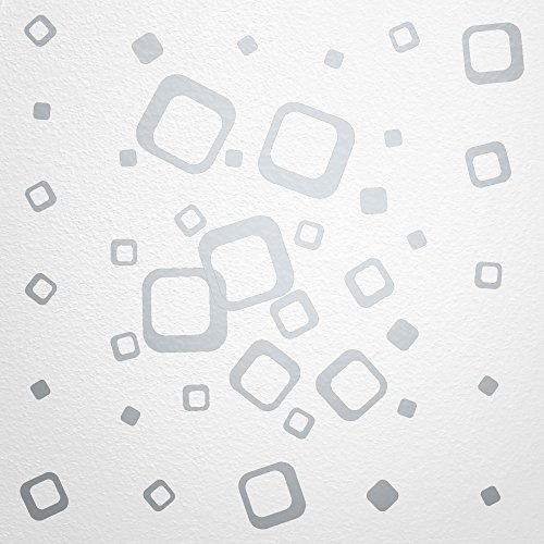WANDfee® Wandtattoo 40 Vierecke FARBWUNSCH Farbe silber silber zweifarbig bunte moderne Wanddeko selbstklebende retro Cubes Quadrate Wandaufkleber Wandsticker Fliesenaufkleber Dekoration Deko Aufkleber