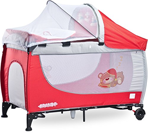 Preisvergleich Produktbild Caretero Grande Kinderbett Reisebett Kinderreisebett Babyreisebett, Red