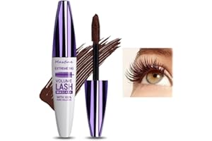 SONGVISON Máscara de pestañas en crema 5D Volumen y Longitud, Máscara de Extensión de Pestañas Efecto Volumen, Resistente al agua y de larga duración con definición, Máscara de pestañas rizadora,#2 Marrón