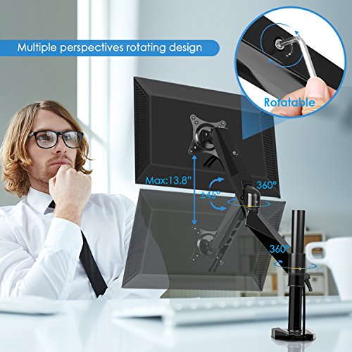 SIMBR Monitor Tischhalterung mit Federarm Schwenkbar Neigbar VESA 100×100 für LCD Monitor oder TV von 15 bis 27 Zoll max. Tragfähigkeit 8kg - 3