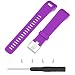 Produktbild Altsommer 8 Farben Bunter Farben Armband 21mm für Garmin vivosmart HR Weiches Sportuhr Armband Silikon Sportarmband Uhr Armband Ersatzarmband mit Werkzeug für Damen Herren Frauen (Lila)