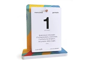 Q&BGRAFICHE Calendario 2025 da Scrivania - Calendario Motivazionale a Strappo con Aforismi e Frasi Filosofiche | Base Colorata (Modello COLOR)