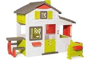 Smoby - Maison Neo Friends House - Cabane de Jardin Enfant - Personnalisable avec Accessoires Smoby - Sonnette Incluse - 810203