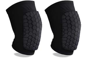 Laiiqi Knee Compression Pads,Basketball Knee Pads with Honeycomb Padding, Breathable and Non-Slip Knee Pads for Volleyball Gym Running Workout Sports, Hex Knee Pads Sleeves for Men and Women (A Pair)