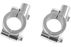Godimg 2Pcs 1 paio supporto specchietto manubrio moto 10mm, universale morsetto specchietto manubrio,22mm (7/8') cromato, per Kawasaki Suzuki ATV 4 ruote Quad Dirt Pit Pocket Bike Scooter