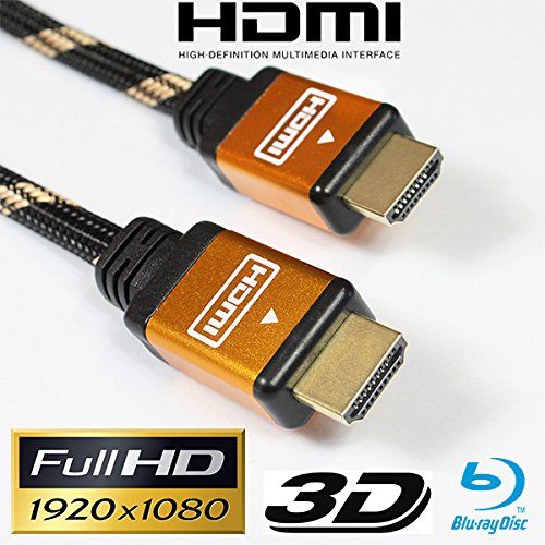 10m PREMIUM HDMI Kabel 1.4a / 2.0 Highend 4K 3D Ethernet FULL HD LCD LED TV Monitor zehn Meter 24K Vergoldet | CEC | ARC | 2160p | Blitzversand | fünf Meter - 3