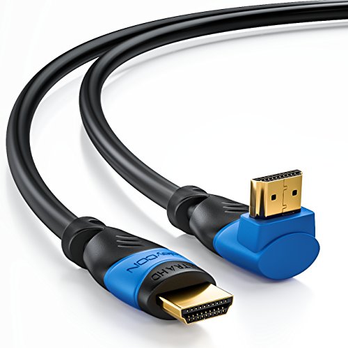 deleyCON 1m HDMI 270° Grad Winkel Kabel – kompatibel zu HDMI 2.0/1.4 – UHD / 4K / HDR / 3D / 1080p / 2160p / ARC – High Speed mit Ethernet - 2