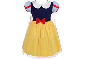 Lito Angels Disfraz Vestido de Princesa Blancanieves con Capa y Aro de Pelo paras