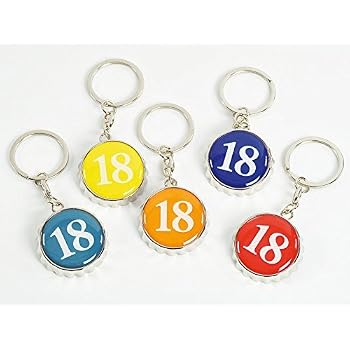 12 Portachiavi In Plexiglass Argento Per Bomboniera 18 Anni – 4x4 Cm, Regalo Originale Per Feste Di Compleanno