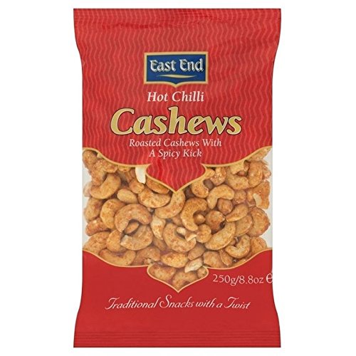 East End Hot Chilli Cashewkerne 250G - Packung mit 2