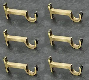WSK Best Range Collection Brass Antique Curtain Bracket Support Pack of 6 Pieces Door and Window Fitting Hardware S117-003