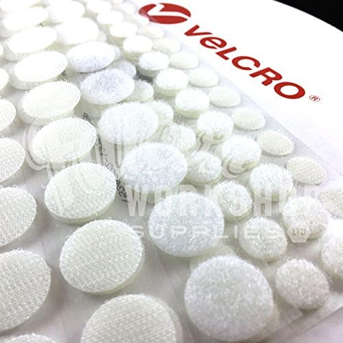 22mm, ALFATEX® BRAND SUPPLIED BY VELCRO® WHITE LOOP ONLY, SELF ADHESIVE STICK ON COINS DOTS SPOTS DISCS FABRIC - PICK THE AMOUNT THAT YOU NEED! FREE UK DELIVERY (1,000)