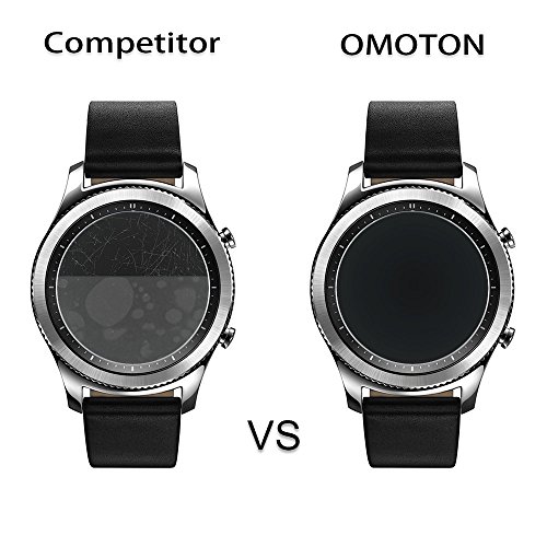 OMOTON Samsung Galaxy Watch 46 mm  Gear S3 Frontier Classic Protector de Pantalla  Cristal Templado con 2 5D Samsung Gear S3  Watch 46mm  9H  3 Unidades 