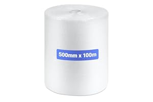 SCHOTT PACKAGING Large Roll of Bubble Wrap 500mm x 100m | 10mm Bubbles | Quality Strong Air Bubbles Packaging for House Moving & Packing Storage Boxes