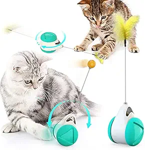Royale Dog Interactive Cat Toys for Indoor Cats with Ball and Feather, Cat Feather Toy Automatic Self-Moving Funny Toy for Kittens Cats (Color May Vary)