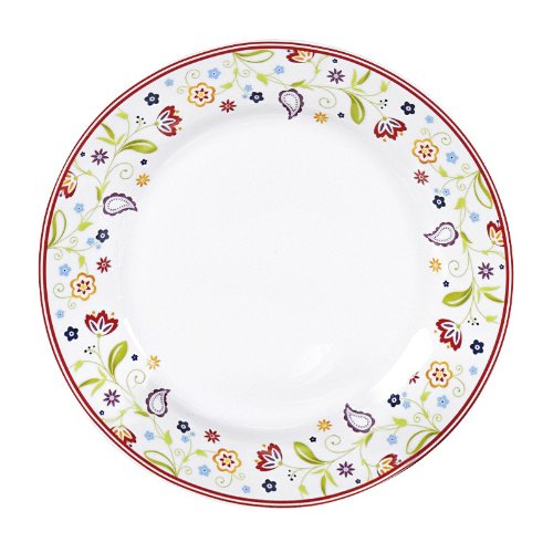 Flirt by R&B 018806 Doppio Shanti Frühstücksteller mit Paisley-Muster, Ø 20cm, Porzellan, weiß (1 Stück)