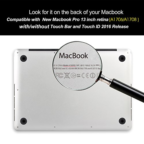 iDOO MacBook Schutzhülle / Hard Case Cover Laptop Hülle [Für 2016 MacBook Pro 13 Zoll mit/ohne Touch Bar und Touch ID: A1706 und A1708] – matt, Schwarzer Marmor (mit gold-blauer Masserung) - 7