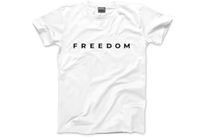 HOTSCAMP Freedom T-Shirt - America Freedom White Tshirt Political Top Statement Tee Patriotic