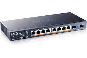 Zyxel 8-Port Multi-Gig 2.5G Cloud/Smart Managed PoE++ @130W | avec 8 x PoE++(60W)| 2 x 10G SFP+ |Bureau ou Montage Mural [XMG1915-10EP]