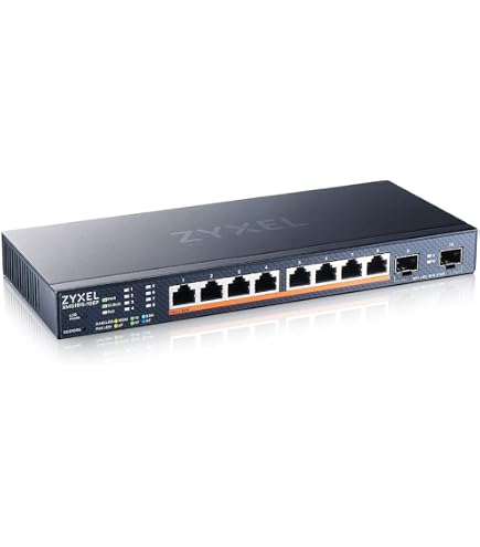 Zyxel Switch Multi-Gigabit XGS1010-12: 8 Porte GbE + 2 Porte 2.5G + 2 Porte SFP+ 10G, Plug&Play Silenzioso
