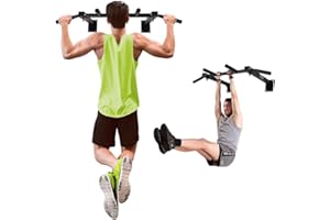 Mobiclinic® Fitness, Barra de dominadas Pared, Kit Anclaje, K3, Máx. 250 kg, Ejercicios Fuerza, Asas Espuma Antideslizante, Acero, 90x45x13 cm, Ejercicio en casa, Flexiones y Abdominales