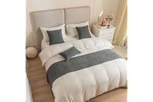 Morbuy Bed Runners Holland Velvet, Seashell Pattern Scarf Bedspread Bedroom Scarves Bed Scarf Hotel Luxury Protection for Bed Cover Single Double King Size (1pc cushion cover 45 * 45cm,Grey)