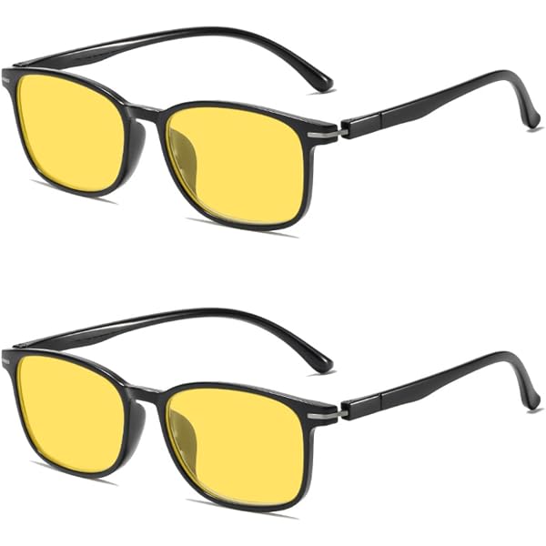 Lunettes De Conduite Nuit Fanyil Nightglo - Anti-Éblouissement, Verres Jaunes, Lot De 2
