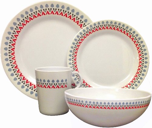 Preisvergleich Produktbild OLPro Witley Melamin-Geschirrset, 8-teilig, Schwarz