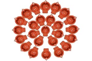 Water Sensor LED Diyas, Pack of 36, Terracotta Finish | Flameless & Smokeless, Plastic Light Up Lamps, Diwali Decoration, Home Decor, Mandir Puja
