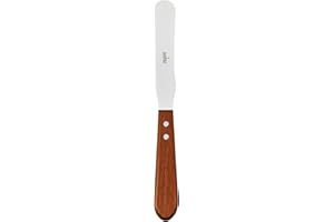 aashta® Spatola Professionale in Acciaio Inox con Manico in Legno – Coltello da Spatola Resistente per Pittura, Pasticceria, Decorazione Torte e Fai da Te