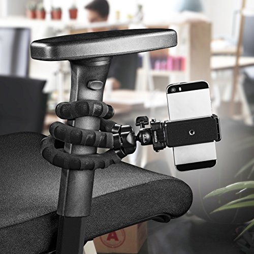 Mantona kaleido Flex leichtes Flex Stativ (mit hochwertigem 360Â° Kugelkopf, geeignet fÃ¼r Digital und Videokameras, Smartphones und Action Cams) night black