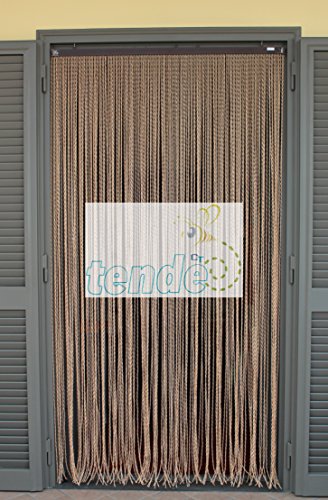 PVC-Türvorhänge Modell Capri – Aluminiumträger – Made in Italy – Eichmaß (95X200/100X220/120X230/130X240/150X250) – Fliegenvorhang (90×200, AMBRA N.1) - 2