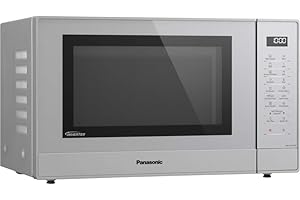 Panasonic NN-GT47KMGPG Inverter-Mikrowellenherd mit Grill, Glasdrehteller, 31 l, 1000 W, 24 automatische Programme, Turbo-Auftauung, 7 Leistungsstufen, Timer, digitales LED-Display, Silber