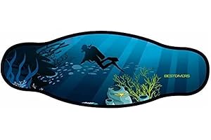 Best Divers In/Sub, Cinturino Maschera Neoprene Doppio Foglio Abyssi Unisex Adulto, Multicolore, Taglia