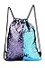 Produktbild Werded Meerjungfrau Flip Pailletten Kordelzug Rucksack, Magic Glitzernde Dance Tasche, Make-up-Tasche, für Strand Wandern Gymnastik Yoga Shopping, blau & violett