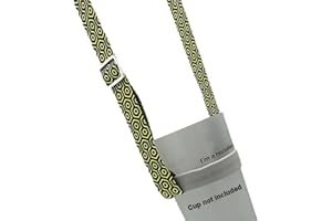 Sujeta Vasos Festival Don Hardware Music Festival - Cordon para Colgar Vasos Ajustable para el Hombro - Cordon Portavasos para Conciertos/Festival - Colgante para Taza y Botella | Amarillo