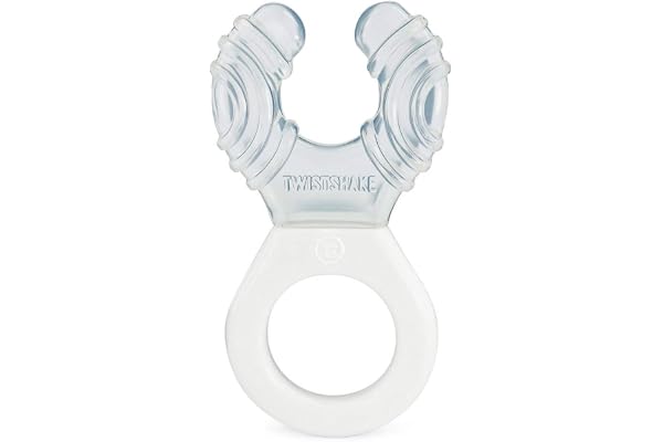 Twistshake Anneau de Dentition pour Bébé Refroidissant à l'eau – 100% Silicone de Qualité Alimentaire – Doux et Durable – Essentiels du Nouveau-né – Sans BPA – Blanc
