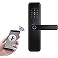 Honexa Smart Door Lock with 5-Way Unlocking | Fingerprint | Pincode | Mobile App| Mechanical Key | OTP Access |Stainless Steel Mortise with 5 Bolts | Trust of Hero Group | - Silver