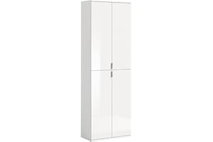 ‎XONOX.HOME xonox.home - Hochschrank Projekt X 61x193x34 cm in Front weiß Hochglanz Korpus weiß - Hochschrank breiter Mehrzweckschrank - modern, geräumig und funktional