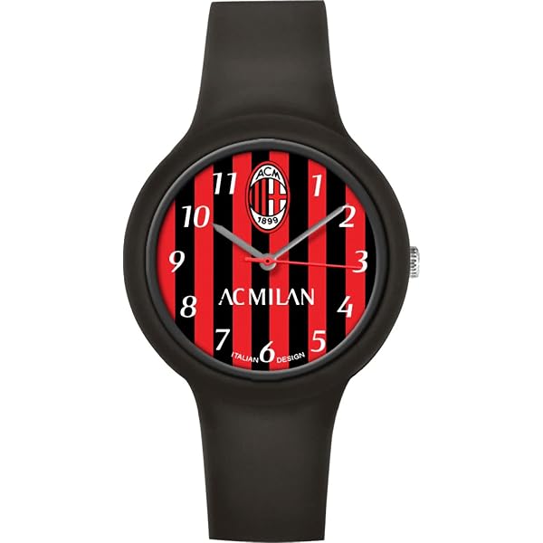 PRESTIGE & DELUXE Orologio Uomo-Donna Lowel Sport Milan - Cinturino Nero, Quadrante 42 Mm Rosso-Nero + Portachiavi
