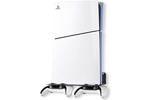 Bricok PS5 Wall Mount Aluminum Alloy Compatible With All PS5 Generations Holds Two Controllers Unimpeded Heat Dissipation Ps5 Accessories Universal For Living Room And Bedroom (Black)