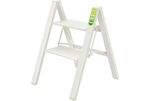2 Step Ladder, RIKADE Folding Step Stool with Wide Anti-Slip Pedal, Aluminum Portable Lightweight Ladder for Home, Kitchen and Office Use, 330lb Capacity