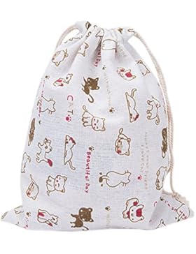 Dosige Rucksack Leinwand Umhängetasche Freizeit Kordelzug Rucksack Reise Kordel Tasche Sportbeutel size 25*32cm...